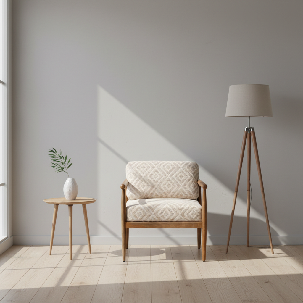 Accent Chair Fabric & Wood 77.5 × 72.4 × 81.3 cm