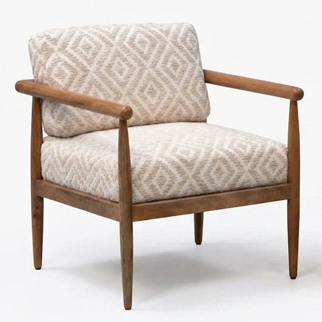Accent Chair Fabric & Wood 77.5 × 72.4 × 81.3 cm