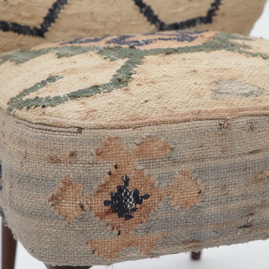 Accent Chair Jute Blend 76.2 × 66 × 76.2 cm Geometric Pattern