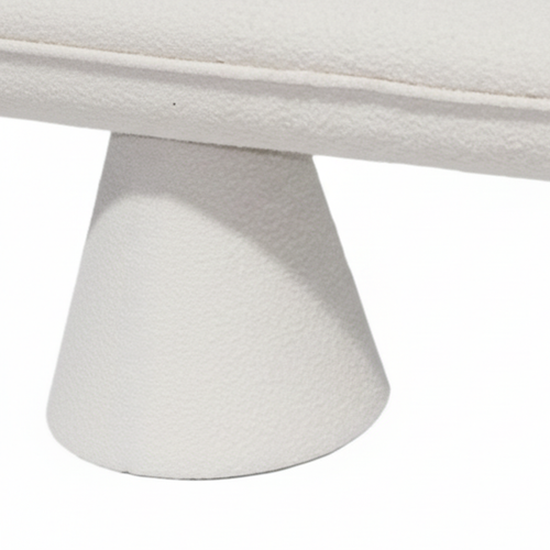 Bench Bouclé 117 × 37.5 × 42 cm Natural Upholstered
