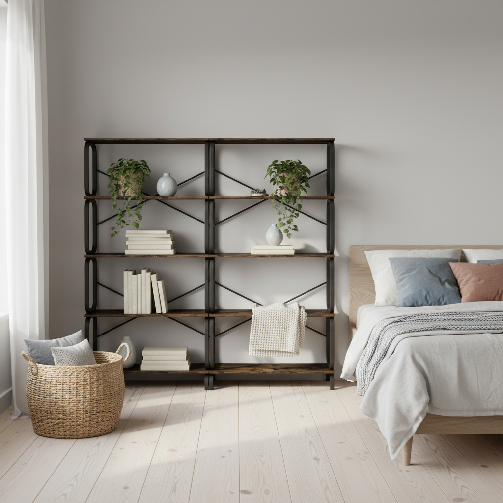 Bookcase MDF 160 × 30 × 160 cm Rustic Brown 5-Tier