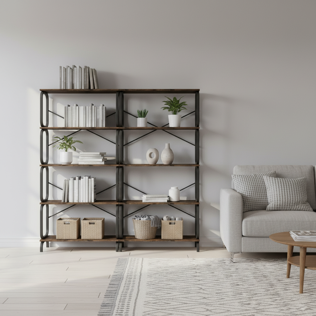 Bookcase MDF 160 × 30 × 160 cm Rustic Brown 5-Tier