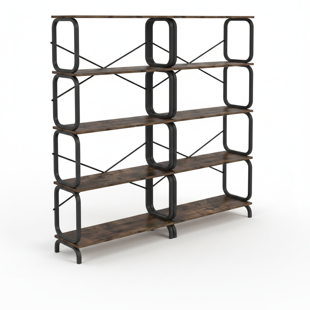 Bookcase MDF 160 × 30 × 160 cm Rustic Brown 5-Tier