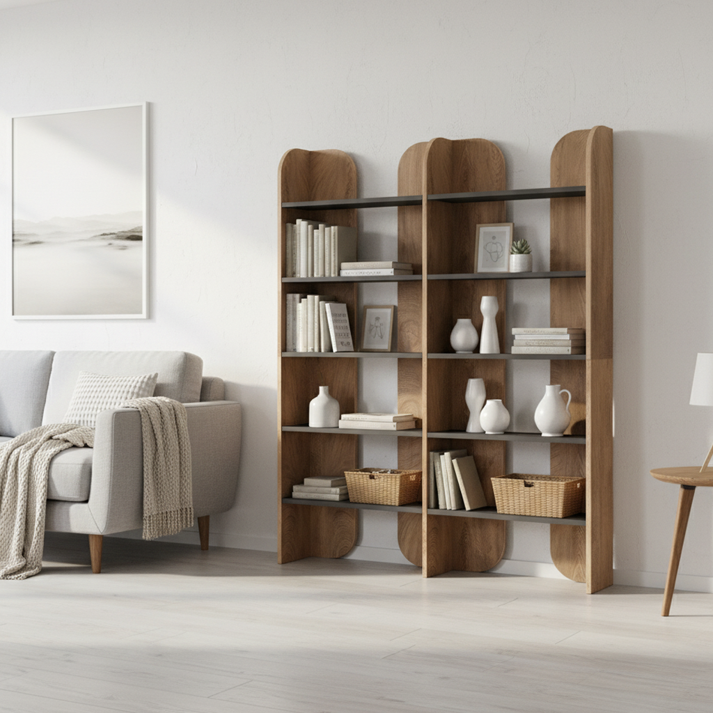 Bookcase MDF 180 cm Brown 5-Tier Open Shelf