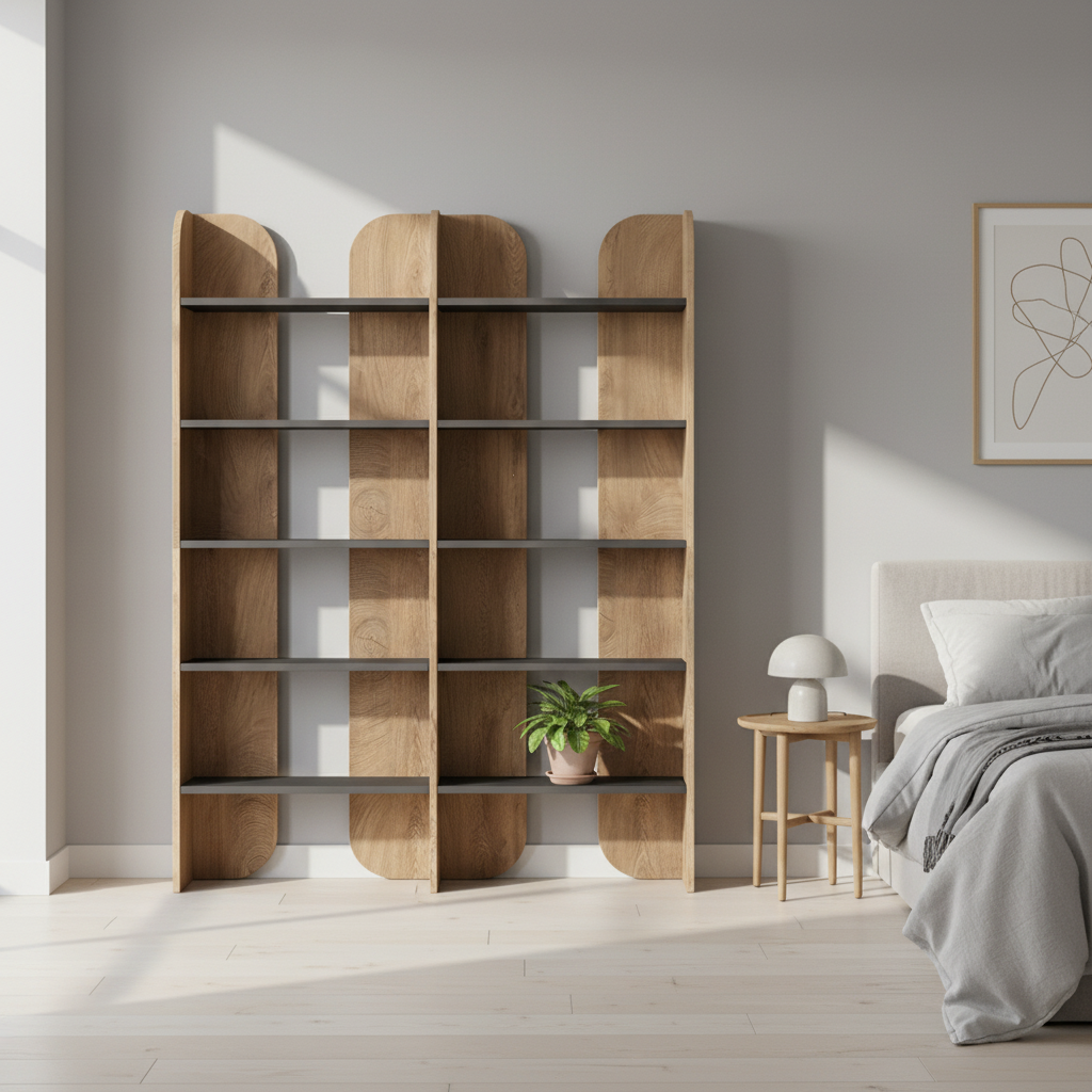 Bookcase MDF 180 cm Brown 5-Tier Open Shelf