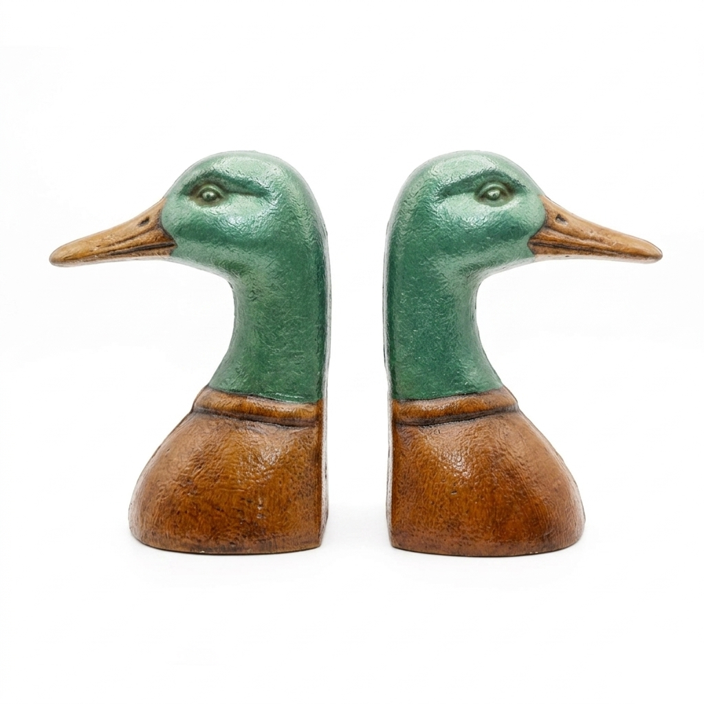 Bookends Iron 10.9 × 7.4 × 14.7 cm Brown Duck Head Set