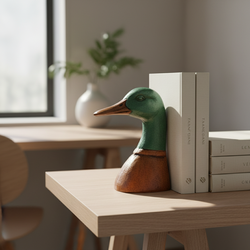 Bookends Iron 10.9 × 7.4 × 14.7 cm Brown Duck Head Set