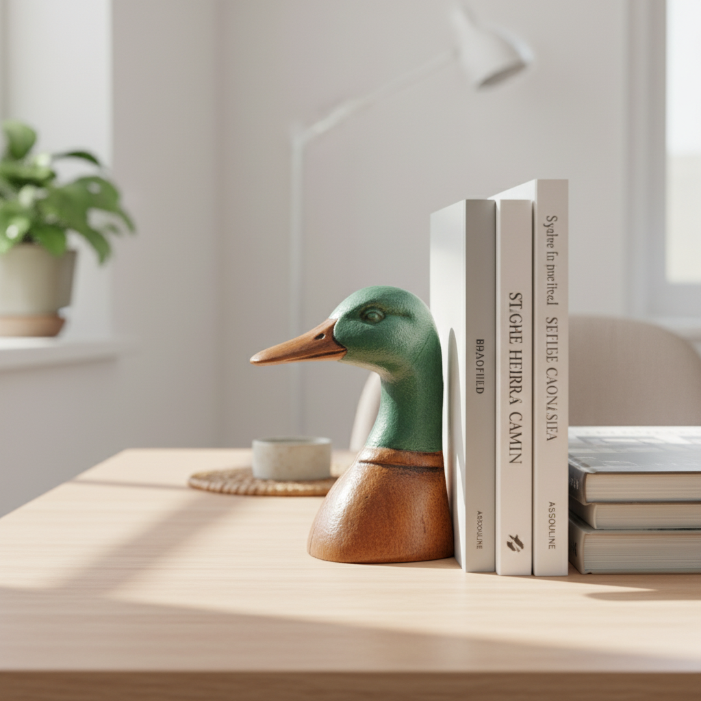 Bookends Iron 10.9 × 7.4 × 14.7 cm Brown Duck Head Set