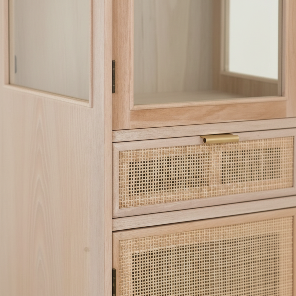 Cabinet Wood 173.5 × 46.5 cm Grid Shelf Unit