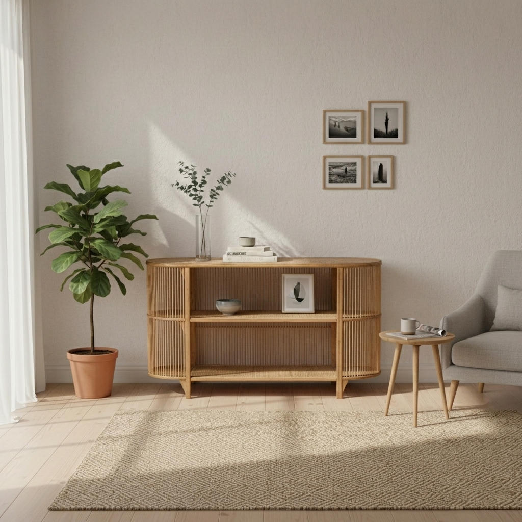 Console Table Rattan 120 × 40.5 × 71 cm Natural Handcrafted