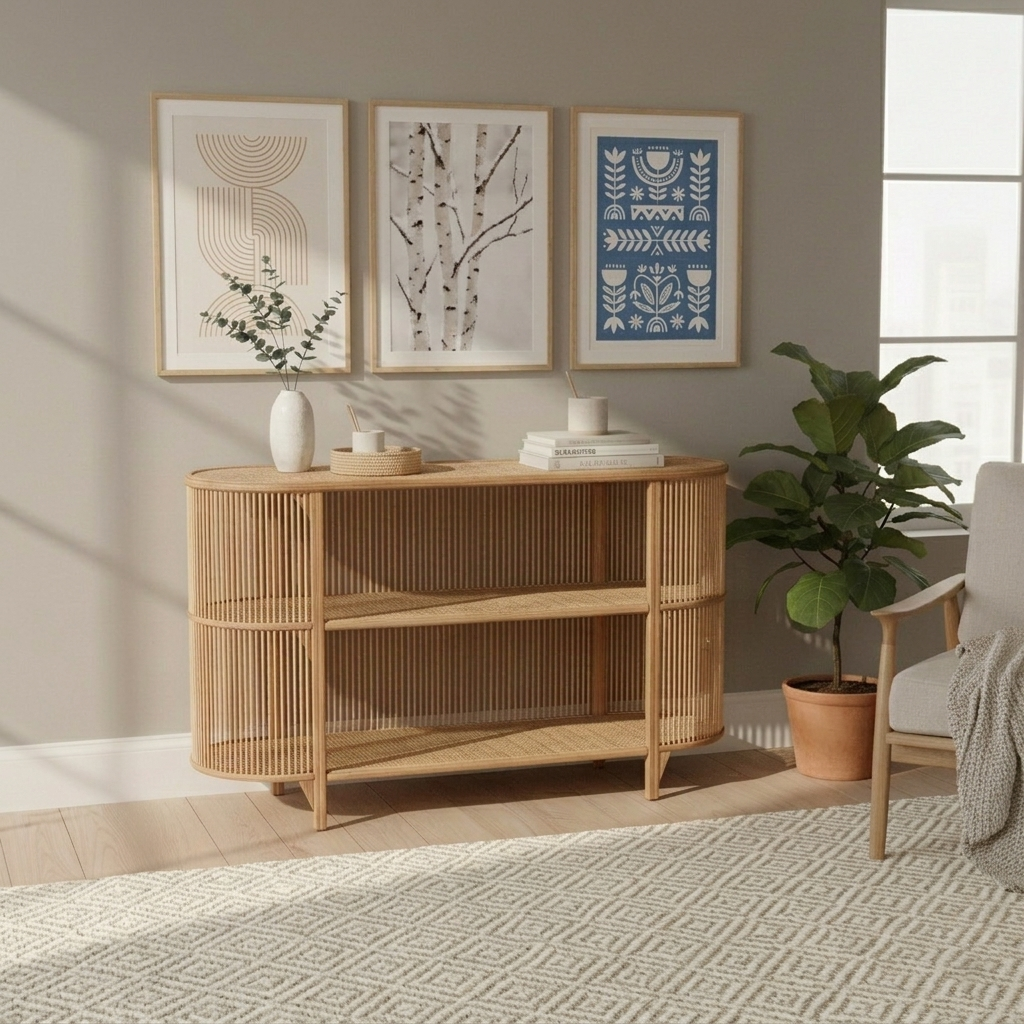 Console Table Rattan 120 × 40.5 × 71 cm Natural Handcrafted