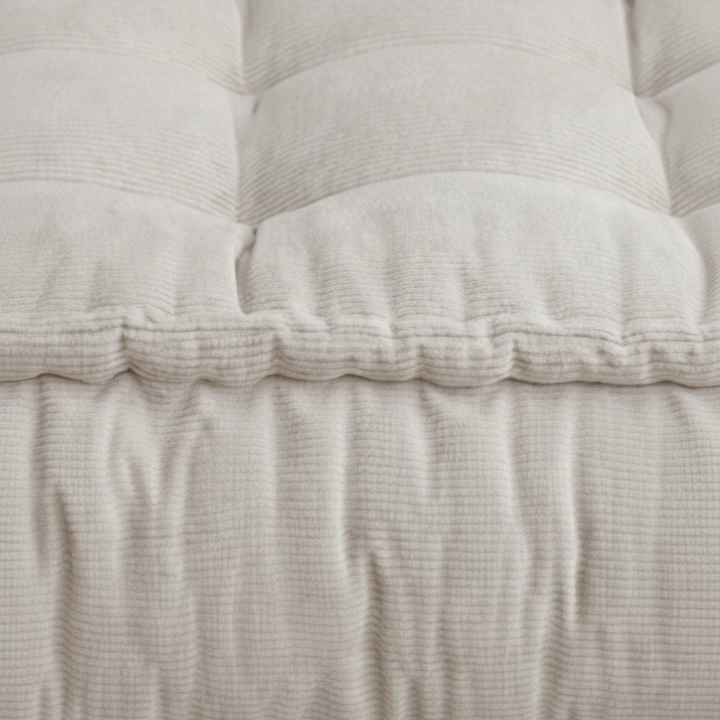 Daybed Cotton & Straw 90 × 90 cm Beige Floor Cushion Set