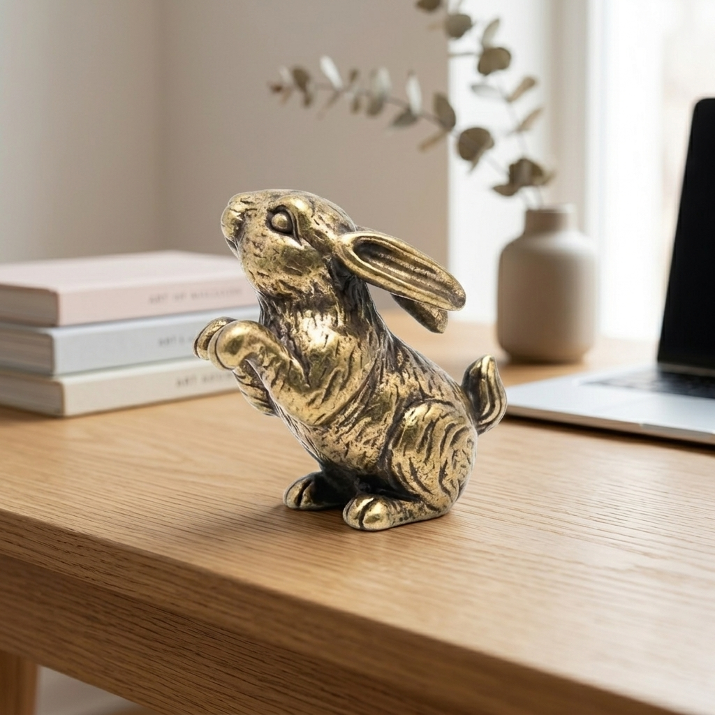 Desktop Ornament Brass 3.5 × 2.5 cm Bunny Figure