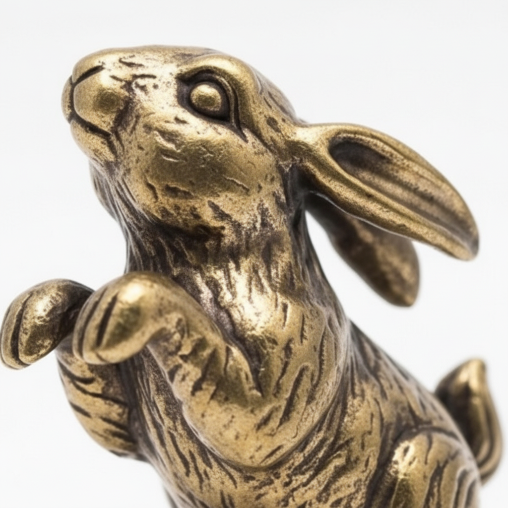 Desktop Ornament Brass 3.5 × 2.5 cm Bunny Figure