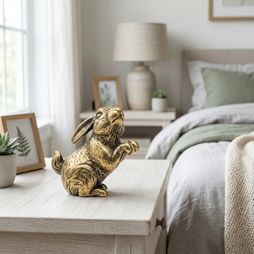 Desktop Ornament Brass 3.5 × 2.5 cm Bunny Figure