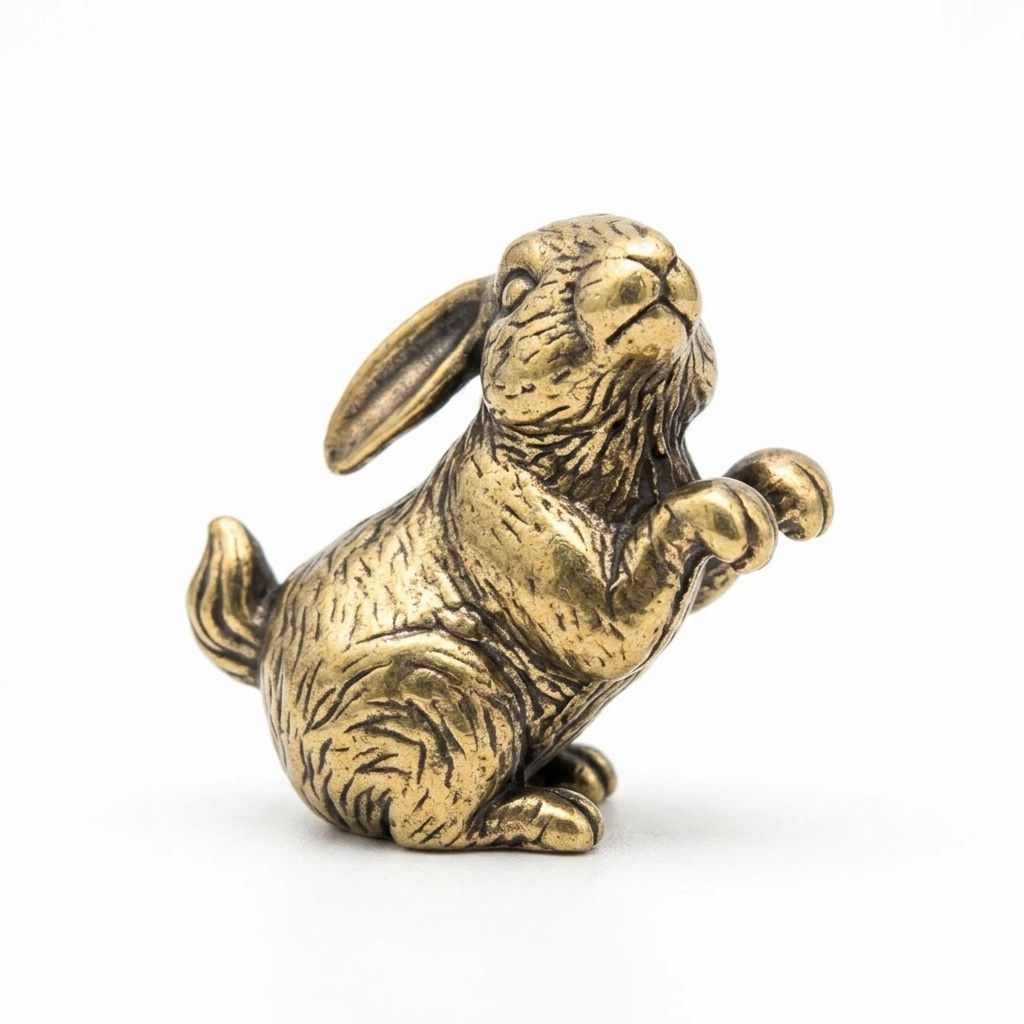 Desktop Ornament Brass 3.5 × 2.5 cm Bunny Figure