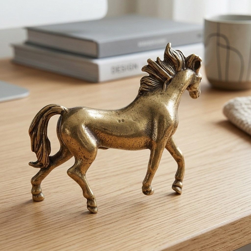 Desktop Ornament Brass 7.2 × 5.3 cm Horse