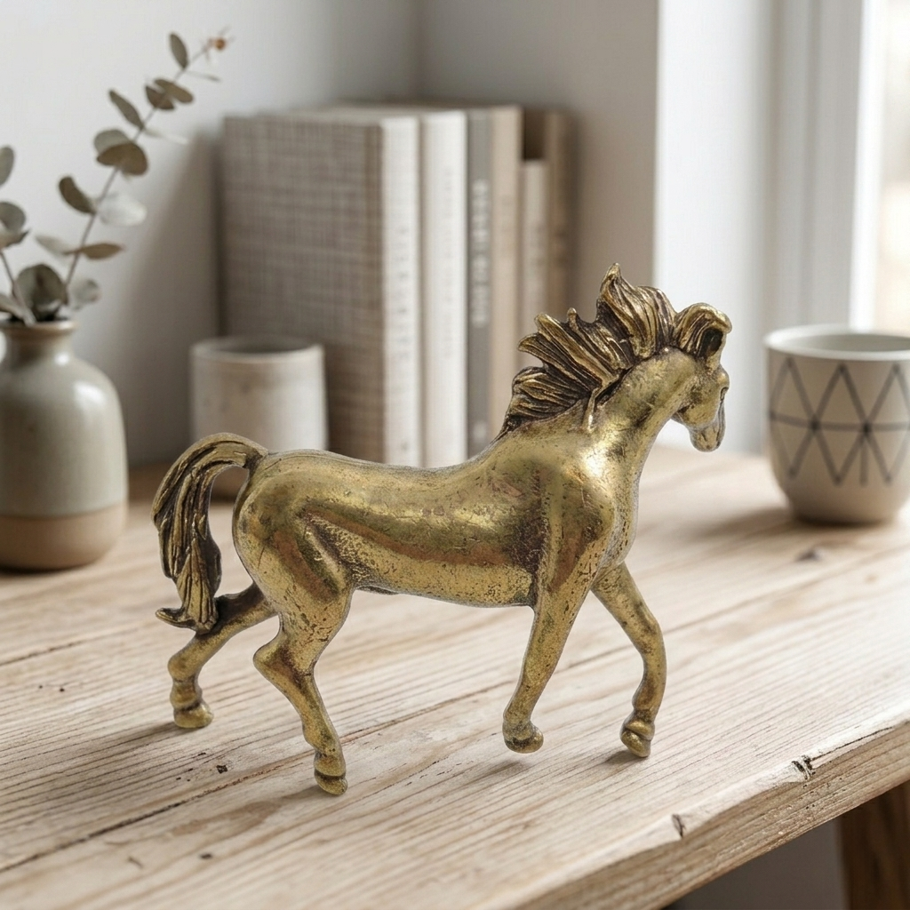Desktop Ornament Brass 7.2 × 5.3 cm Horse