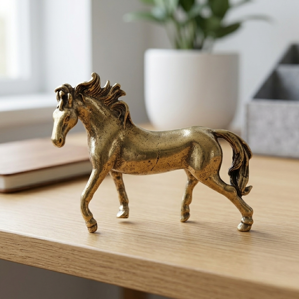 Desktop Ornament Brass 7.2 × 5.3 cm Horse