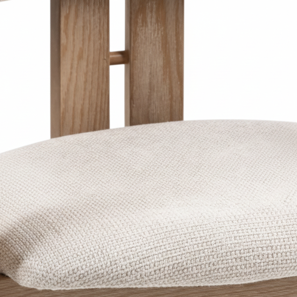 Dining Chair Set of 2 Fabric 45 × 57 × 73 cm Beige Wooden Arms