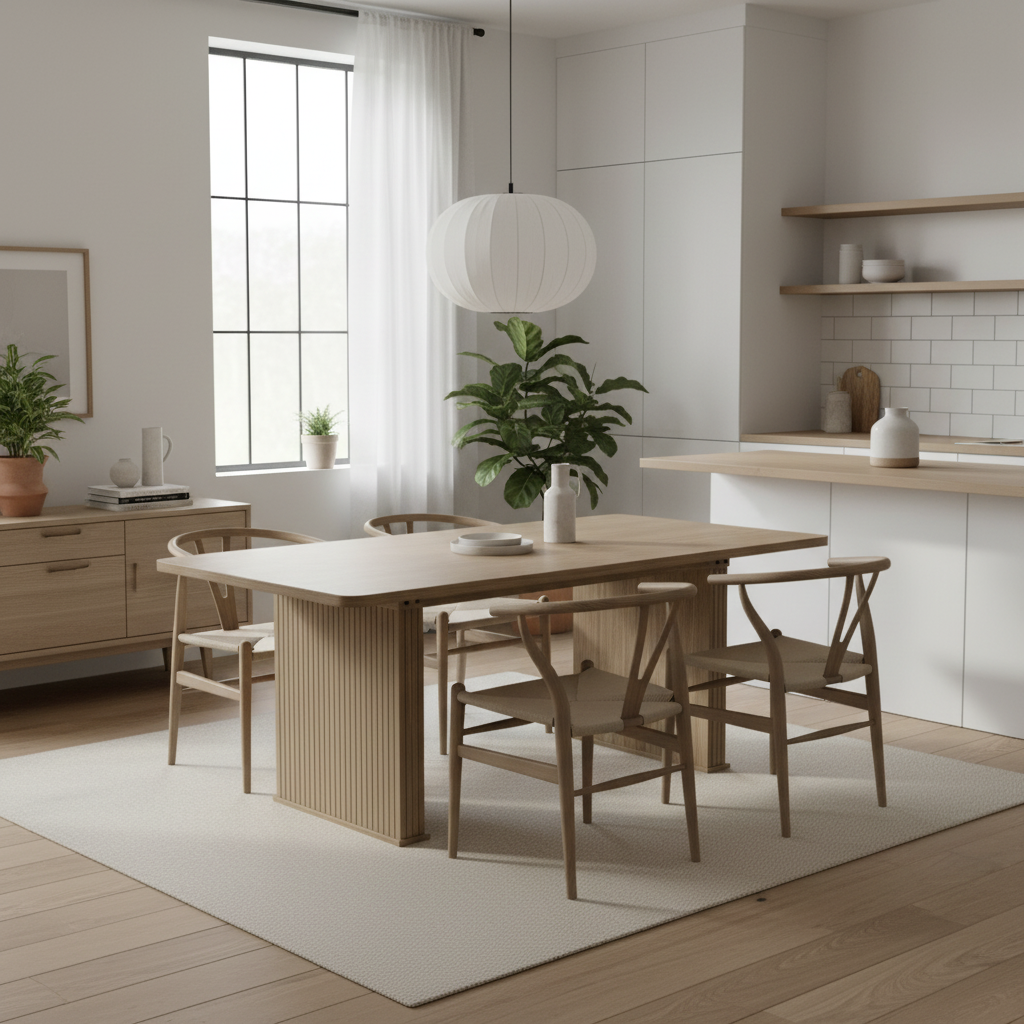 Dining Table 199.9 × 89.9 cm Beige-Brown Extendable