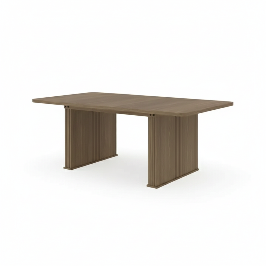 Dining Table 199.9 × 89.9 cm Beige-Brown Extendable