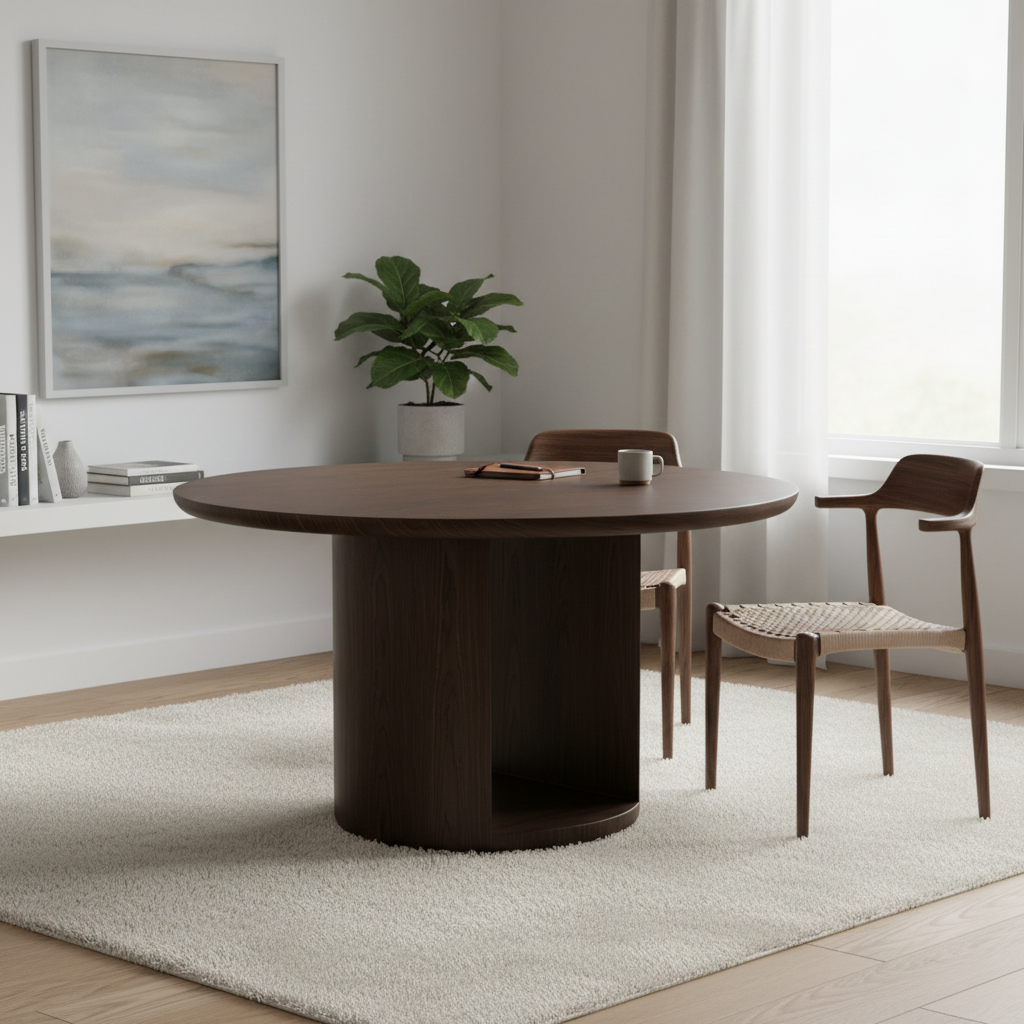 Dining Table Wood 132 × 132 × 76 cm Brown Round Detachable