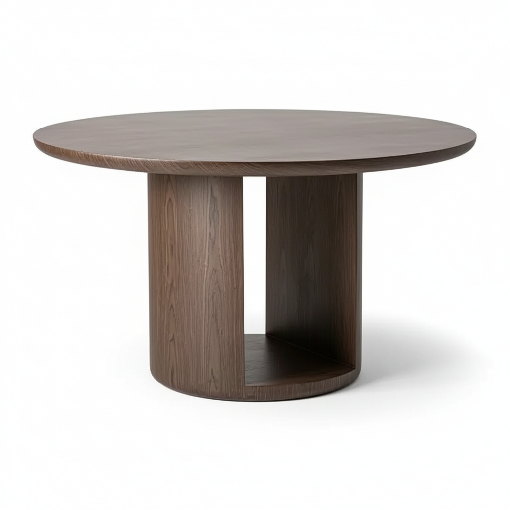 Dining Table Wood 132 × 132 × 76 cm Brown Round Detachable