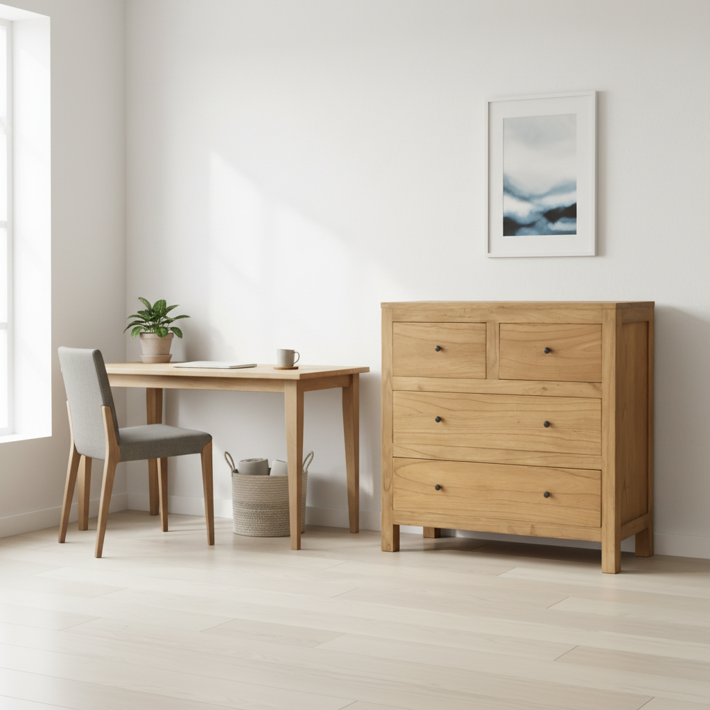 Dresser Mindi Wood 90 × 35 × 90 cm Brown 3-Drawer