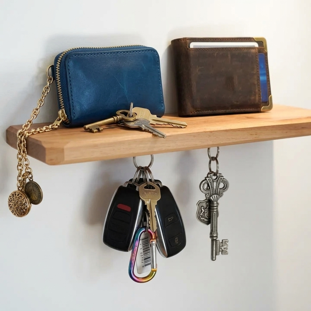Entryway Organiser Shelf 41 × 13 cm with 4 Magnets