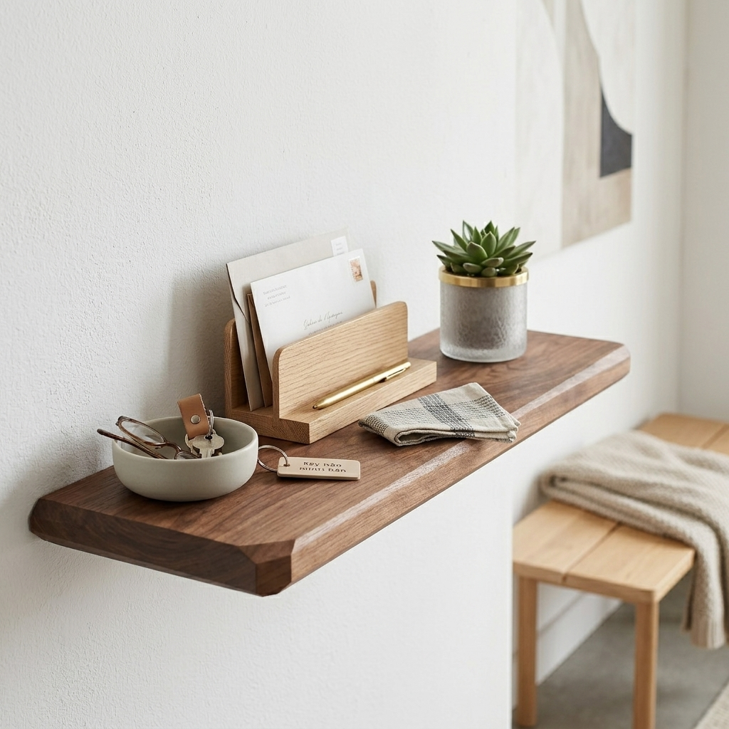Entryway Organiser Shelf 41 × 13 cm with 4 Magnets