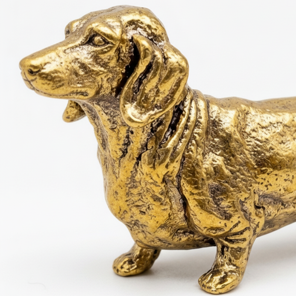 Ornament Brass 7.2 × 3.5 cm Dachshund Dog Desktop Figure