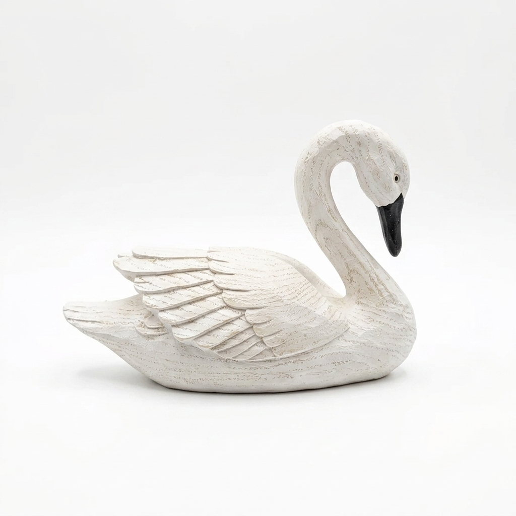 Ornament Resin 22.9 × 16.5 cm White Swan Figure