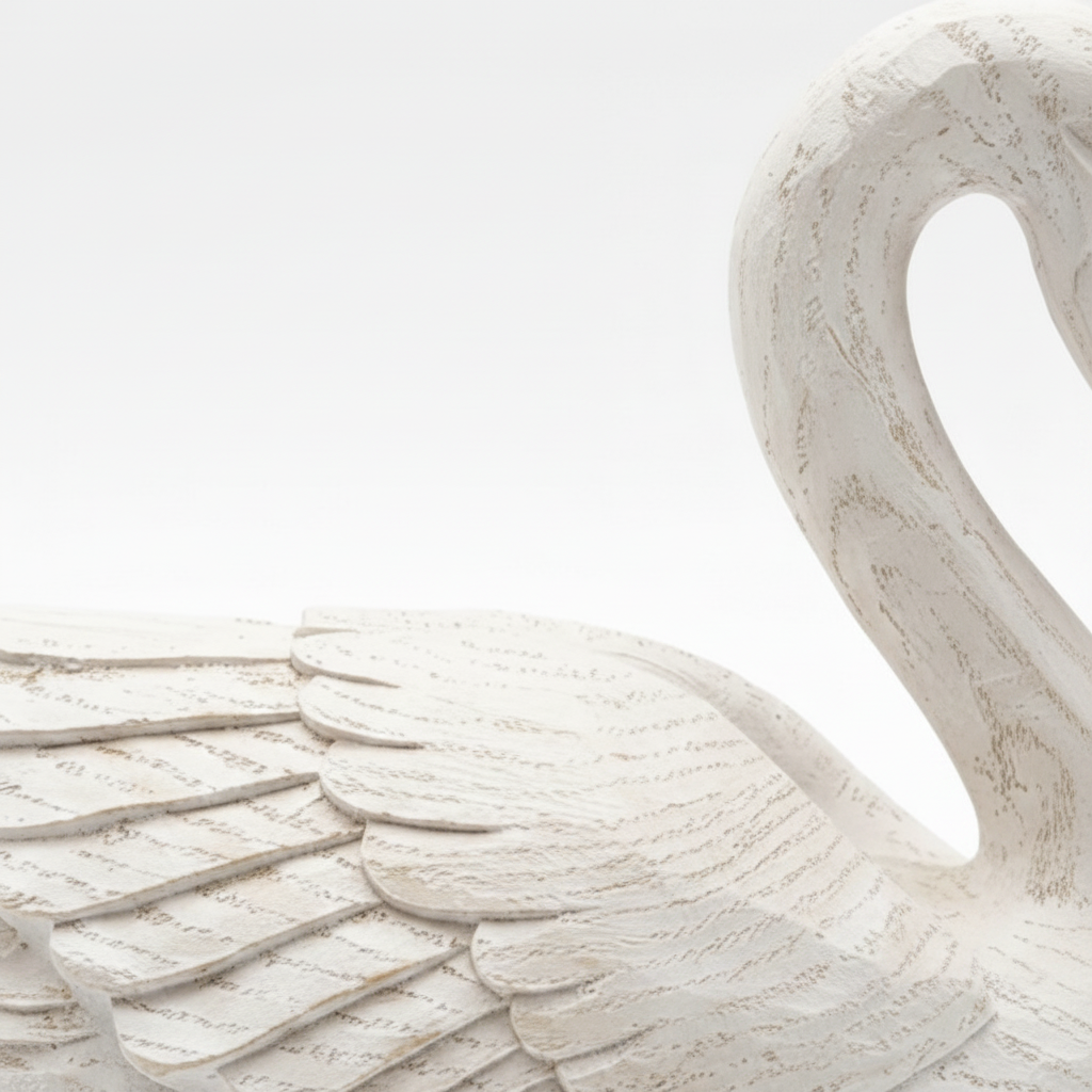 Ornament Resin 22.9 × 16.5 cm White Swan Figure
