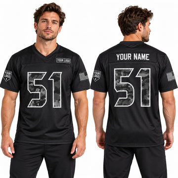 Personalized Houston Texans 2026 Salute to Service Football Jersey – Black, Custom Name Patch, Team Name, Number & Logo-1