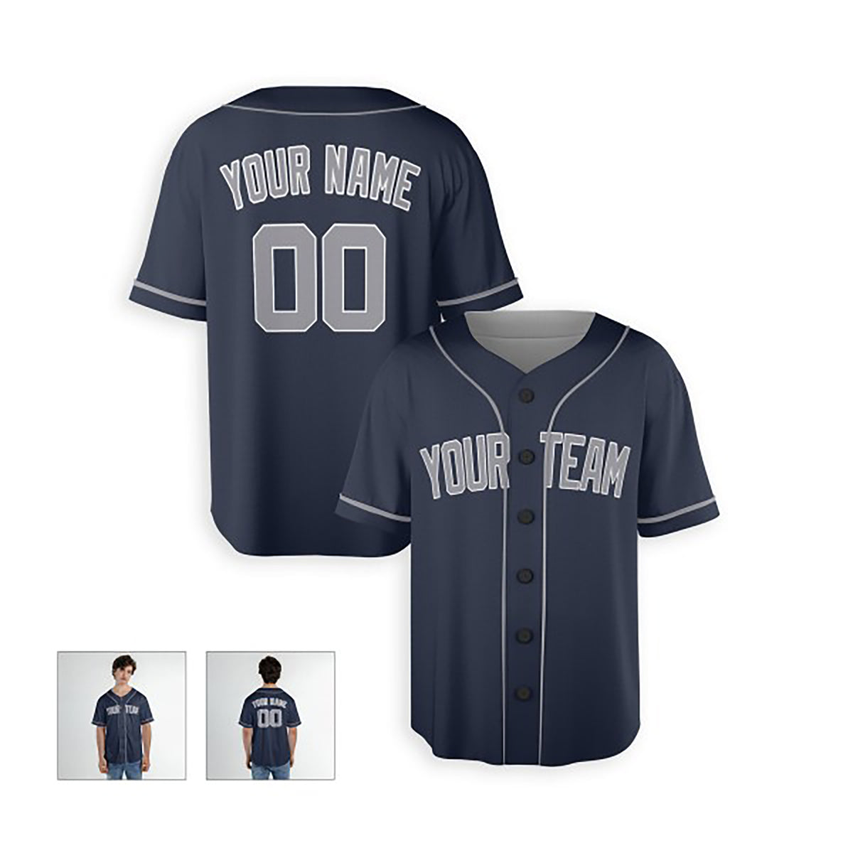 Personalized New York Yankees Baseball Jersey - Navy Alternate Style, Custom Name & Number-3