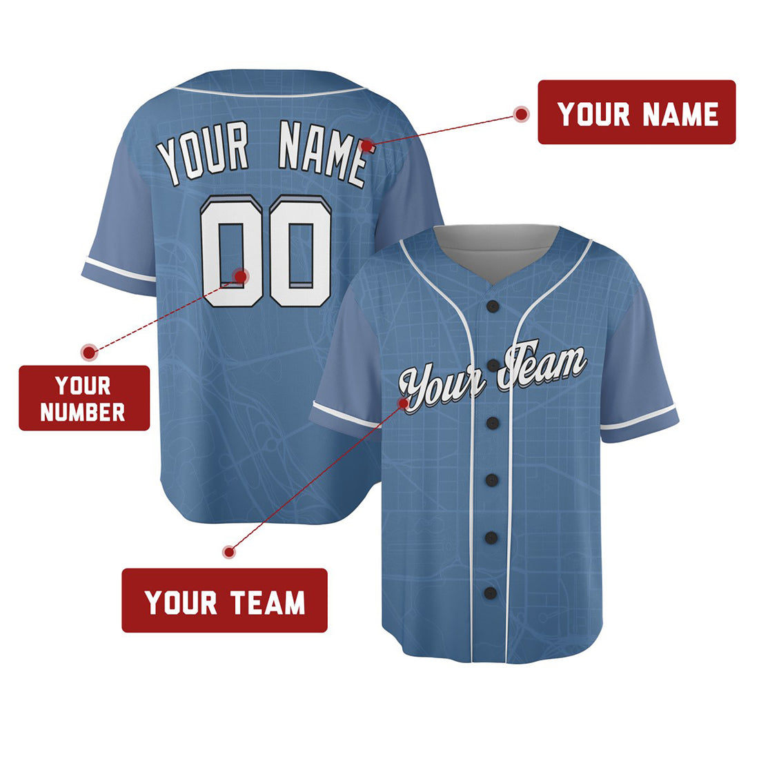 Personalized 2025 Washington Baseball Jersey – Blue City-Inspired Style, Custom Name & Number for Kids & Adults