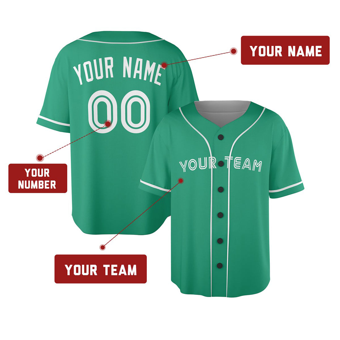 Personalized Toronto Green Mesh Baseball Jersey – Custom Name & Number, Kids & Adults