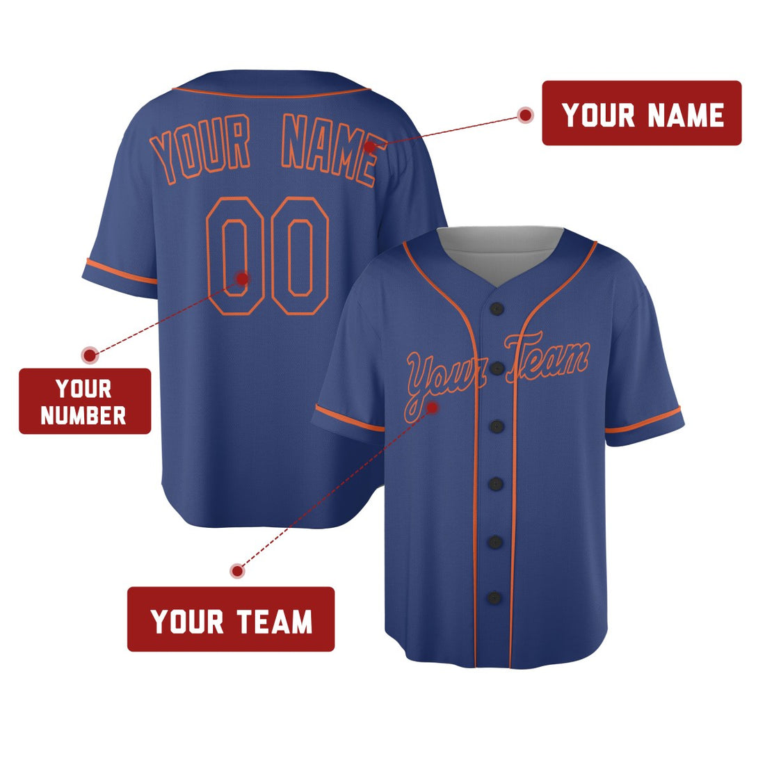 Personalized New York Royal Blue Baseball Jersey – Custom Name & Number