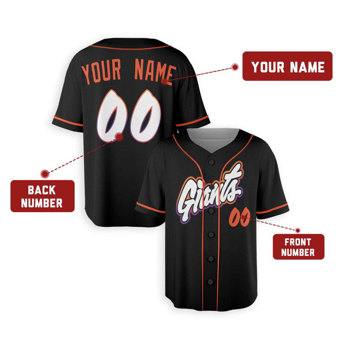 Personalized San Francisco Black City Baseball Jersey – Custom Name & Number