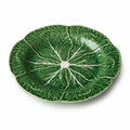 Salad Plate Ceramic 22.9 cm Green Cabbage Leaf Design