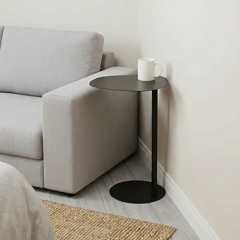 Side Table Metal 35 × 25 × 53 cm Black Industrial