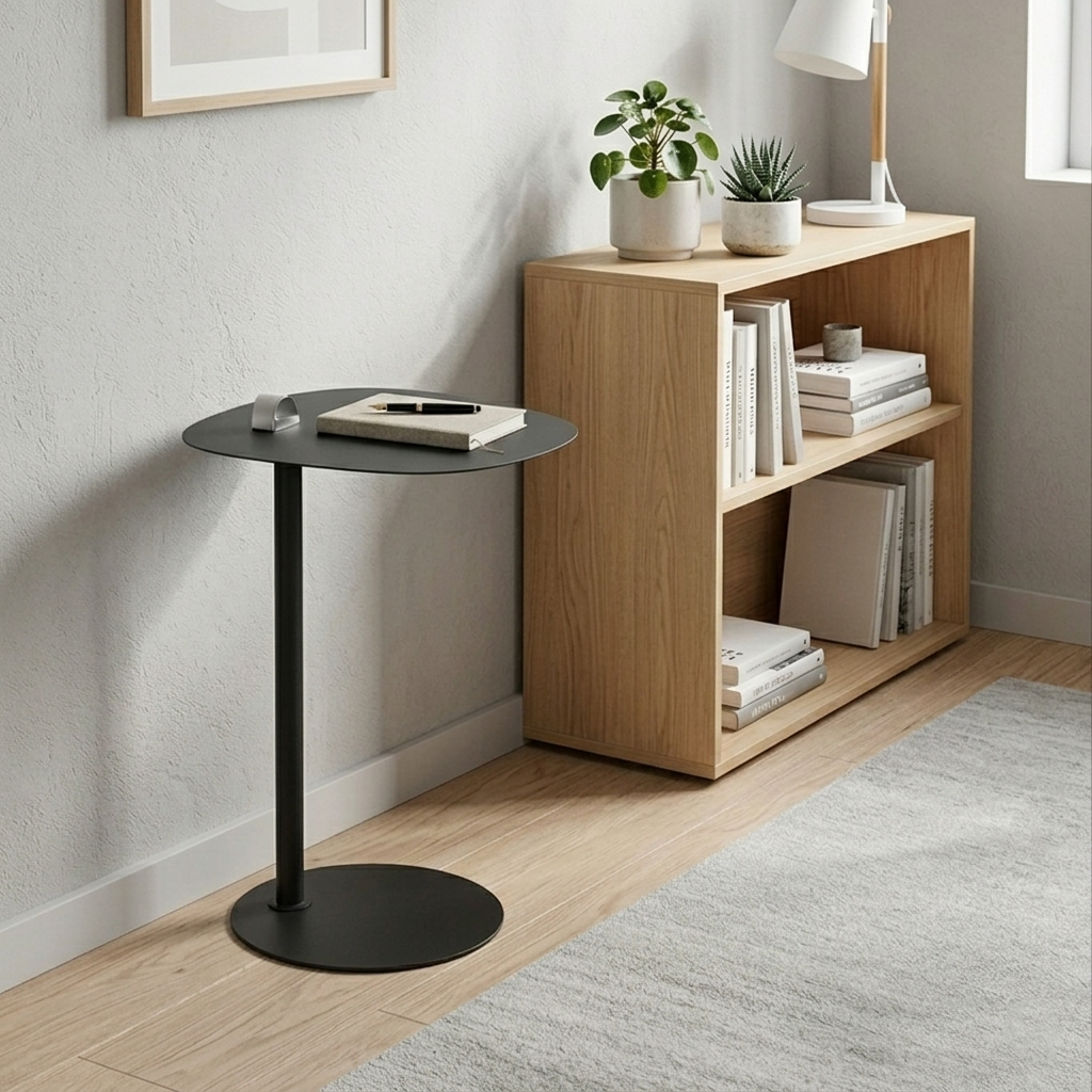 Side Table Metal 35 × 25 × 53 cm Black Industrial
