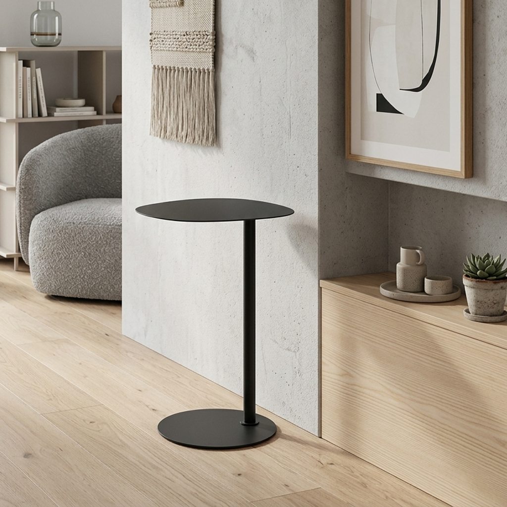 Side Table Metal 35 × 25 × 53 cm Black Industrial