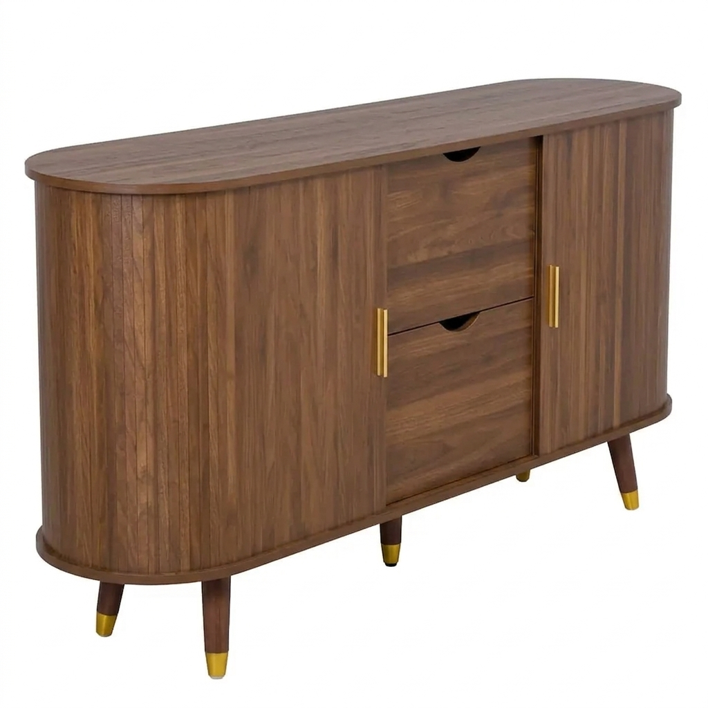 Sideboard MDF 140 × 40 × 79.5 cm Walnut Sliding Doors
