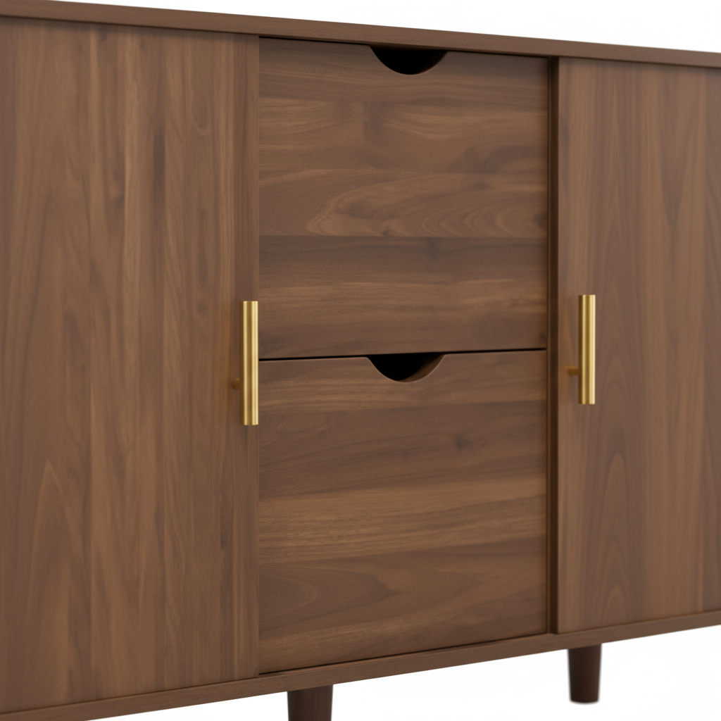 Sideboard MDF 140 × 40 × 79.5 cm Walnut Sliding Doors
