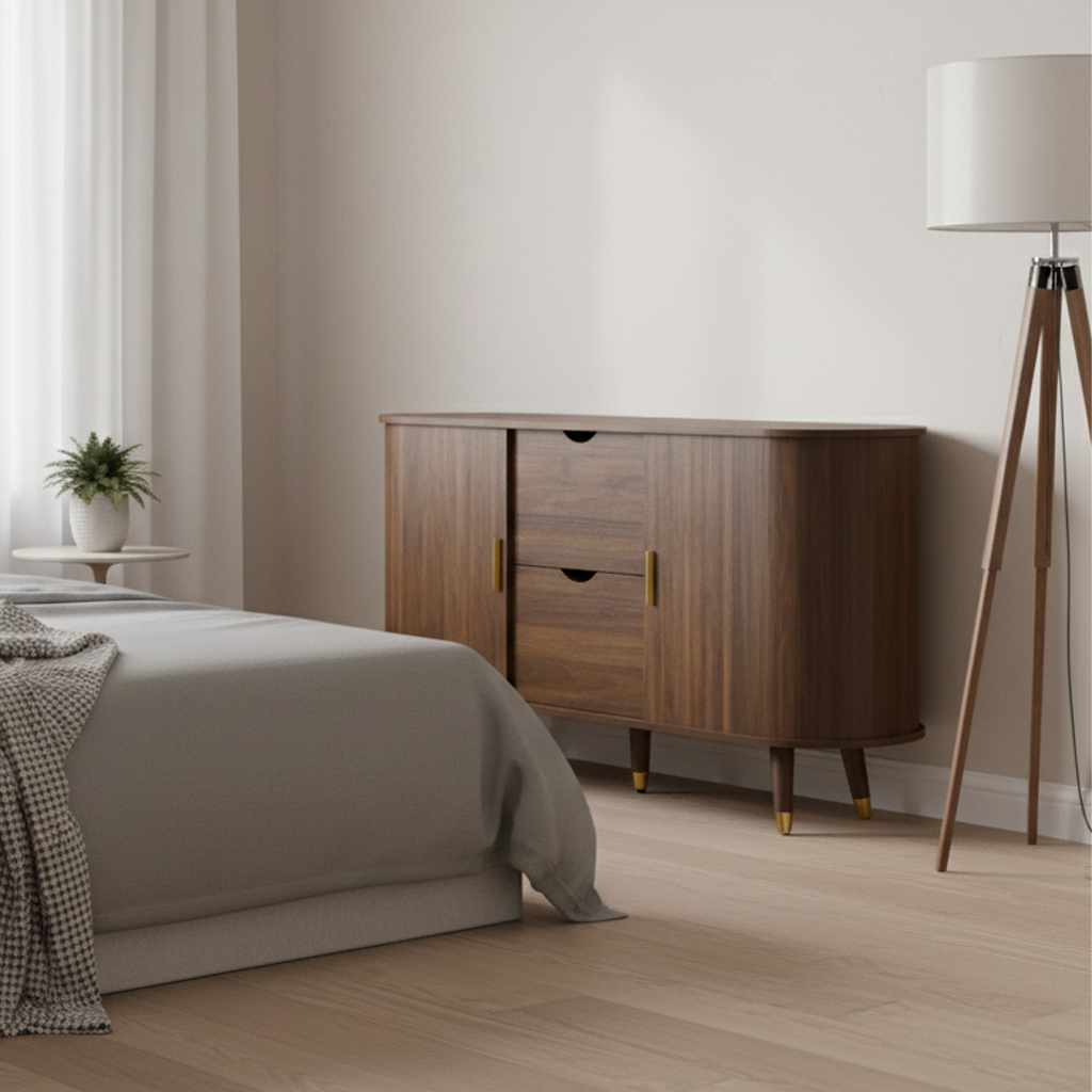Sideboard MDF 140 × 40 × 79.5 cm Walnut Sliding Doors