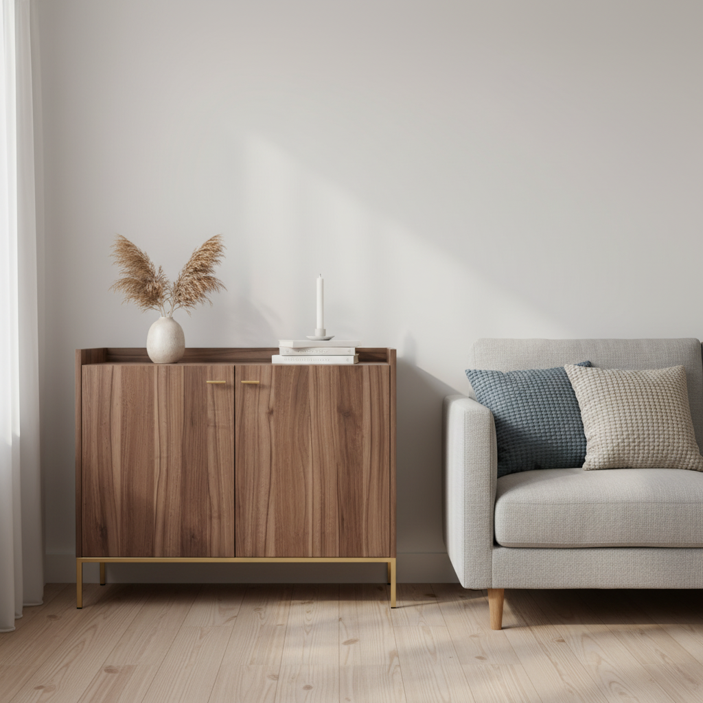 Sideboard Melamine 105 × 44 cm Walnut 2-Door