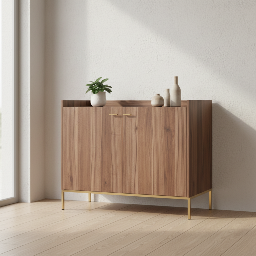 Sideboard Melamine 105 × 44 cm Walnut 2-Door