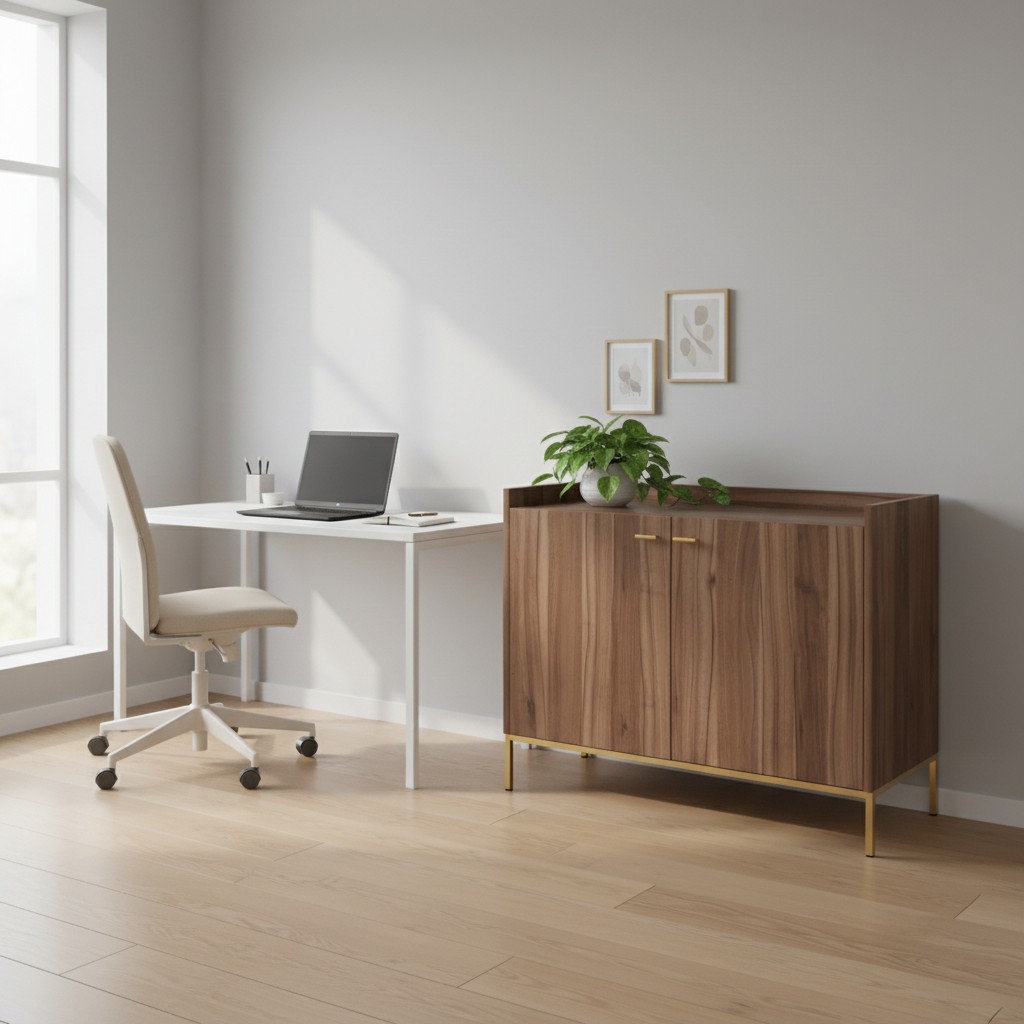 Sideboard Melamine 105 × 44 cm Walnut 2-Door